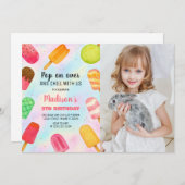 Cute Popsicle Party Anniversaire Invitation (Devant / Derrière)