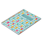 Cute Popsicle Summer Pattern Name Custom Notitieboek (Linkerzijde)