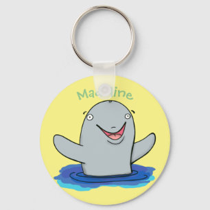 Cute porpoise happy cartoon sleutelhanger