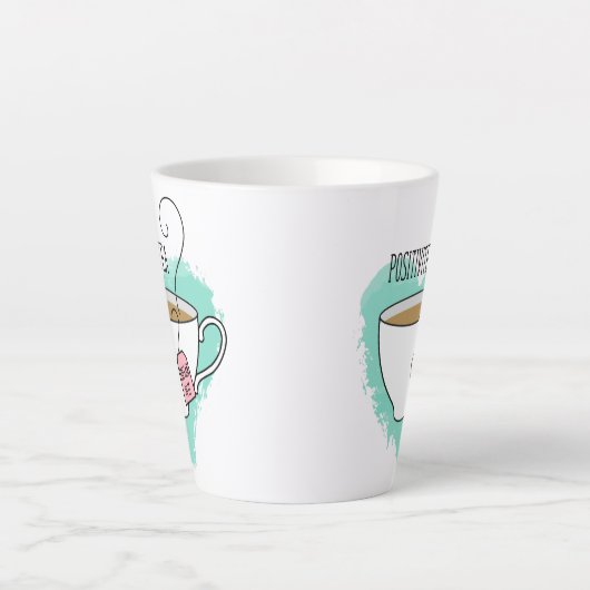 Cute Positivitea Gift for Tea Lovers Latte Mok (Voorkant)