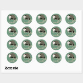 Cute Possum Illustralised Light Green Ronde Sticker (Vel)