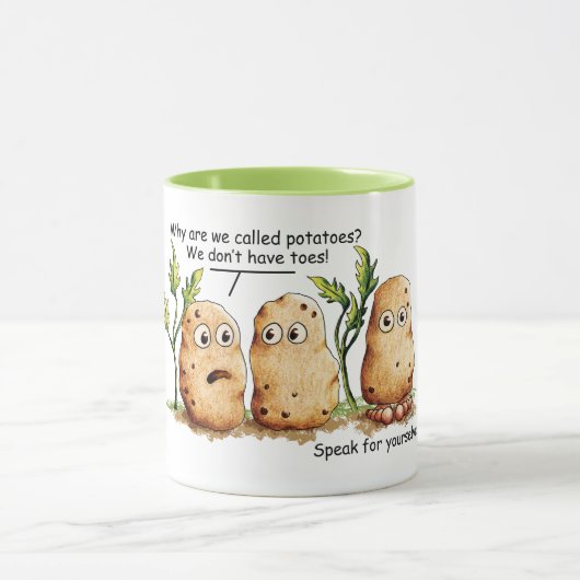 Cute Potates Funny Potato Pun Coffee Mok (Midden)