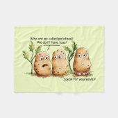 Cute Potates heeft Toes Funny Potato Pun Green Fleece Deken (Voorkant (Horizontaal))