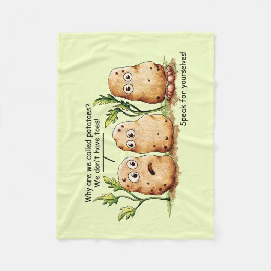 Cute Potates heeft Toes Funny Potato Pun Green Fleece Deken (Voorkant)