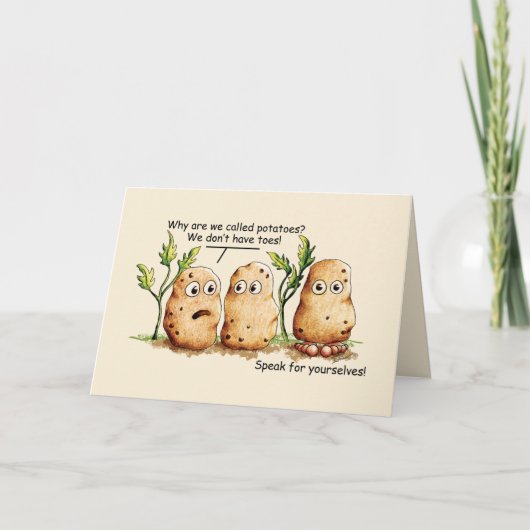 Cute Potates heeft Toes Funny Potato Pun Kaart (Voorkant)
