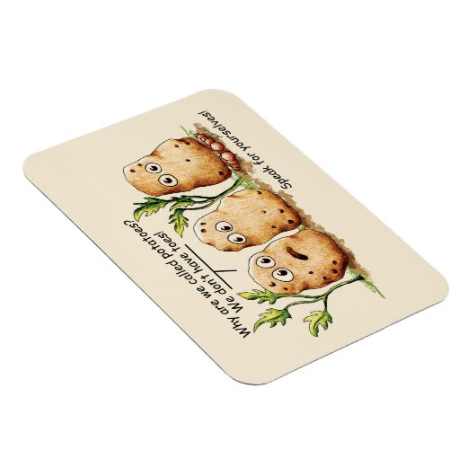 Cute Potates heeft Toes Funny Potato Pun Magneet (Rechterzijde)