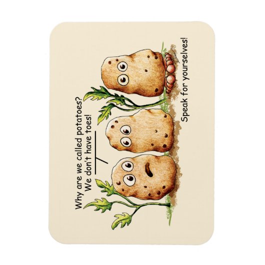 Cute Potates heeft Toes Funny Potato Pun Magneet (Verticaal)