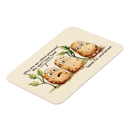 Cute Potates heeft Toes Funny Potato Pun Magneet (Linkerzijde)