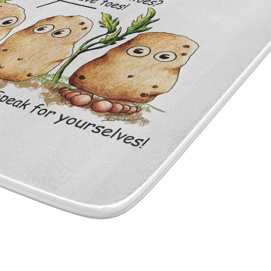 Cute Potates heeft Toes Funny Potato Pun  Snijplank (Hoek)