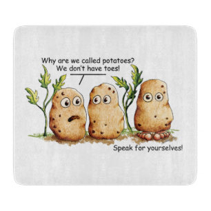 Cute Potates heeft Toes Funny Potato Pun Snijplank