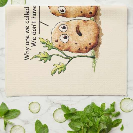 Cute Potates heeft Toes Funny Potato Pun Theedoek (Gevouwen)