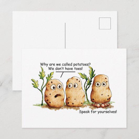 Cute potato Toes Funny Potato Pun Briefkaart (Voorkant / Achterkant)