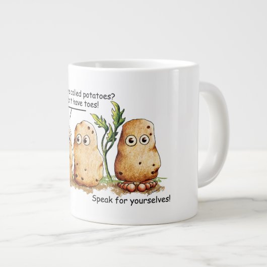 Cute potato Toes Funny Potato Pun Extra Grote Beker (Voorkant rechts)