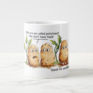 Cute potato Toes Funny Potato Pun  Extra Grote Beker
