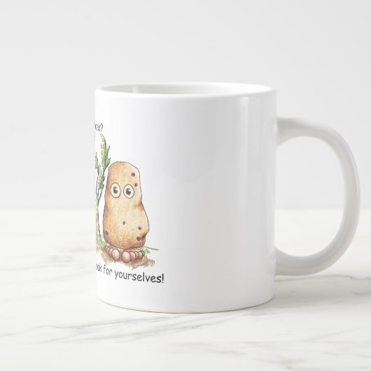 Cute potato Toes Funny Potato Pun Extra Grote Beker (Rechts)