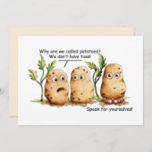Cute potato Toes Funny Potato Pun Flat Kaart (Voorkant / Achterkant)