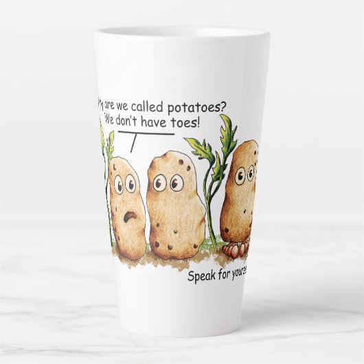 Cute potato Toes Funny Potato Pun Latte Mok (Voorkant)