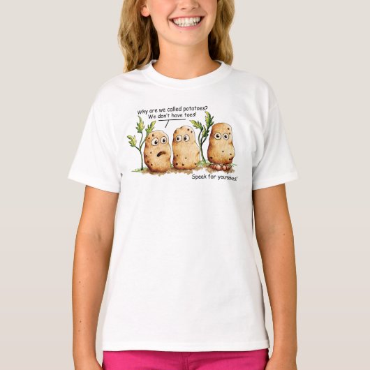 Cute potato Toes Funny Potato Pun T-shirt (Voorkant)