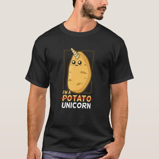 Cute Potato Unicorn Funny Vegetable Yam T-shirt (Voorkant)