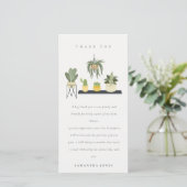 Cute Potlood Succulent Plant Baby shower Bedankkaart (Staand voorkant)