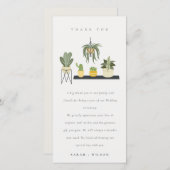 Cute Potlood Succulent Plant Foliage Wedding Bedankkaart (Voorkant / Achterkant)