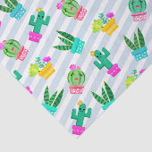 Cute Potted Kawaii Succulents & Cactus Tissuepapier (Detail)