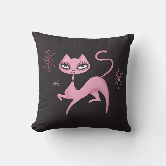 Cute Prancing Cat Pillow door Fluff Kussen (Voorkant)