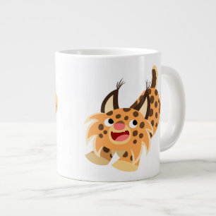 Cute Prankish Cartoon Bobcat Jumbo Mok