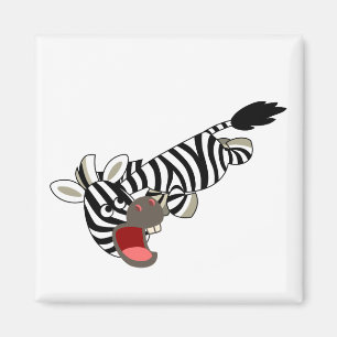 Cute Prankish Cartoon Zebra Magnet Magneet