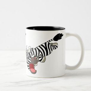Cute Prankish Cartoon Zebra Mok