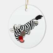 Cute Prankish Cartoon Zebra Ornament (Links)