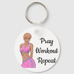 Cute Pray Workout Repo Sleutelhanger