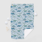 Cute Prehistorische Blue Dinosaur Pattern Golfhanddoek (Insitu)