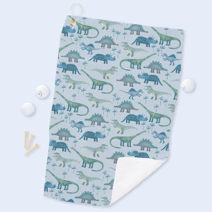 Cute Prehistorische Blue Dinosaur Pattern Golfhanddoek