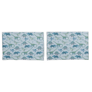 Cute Prehistorische Blue Dinosaur Pattern Kussensloop
