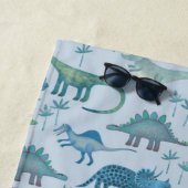 Cute Prehistorische Blue Dinosaur Pattern Strandlaken (In situ)