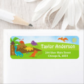 Cute Prehistorische Boy Dinosaurs Label (Insitu)