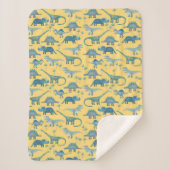 Cute Prehistorische Dinosaur Pattern Yellow Sherpa Deken (Voorkant)