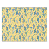 Cute Prehistorische Dinosaur Pattern Yellow Tafelkleed (Voorkant (Horizontaal))