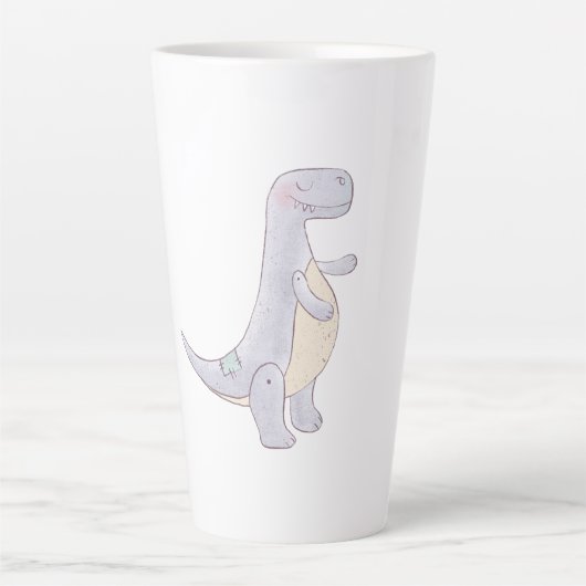 Cute Prehistorische Dinosaur Speelgoed Waterverf Latte Mok (Voorkant)