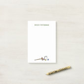 Cute Preppy Croquet Hand-Illustrated Boho Chic Post-it® Notes (Op bureau)