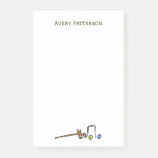 Cute Preppy Croquet Hand-Illustrated Boho Chic Post-it® Notes