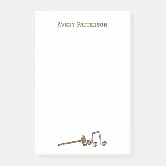 Cute Preppy Croquet Hand-Illustrated Boho Chic Post-it® Notes (Voorkant)