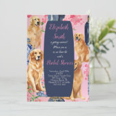 Cute preppy golden retriever invitation chien (Debout devant)