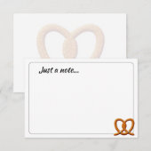 Cute Pretzel Drawing Custom Just a Note Notitiekaartje (Voorkant / Achterkant)