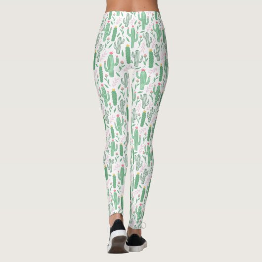Cute Prickly Cactus Pattern Leggings (Achterkant)