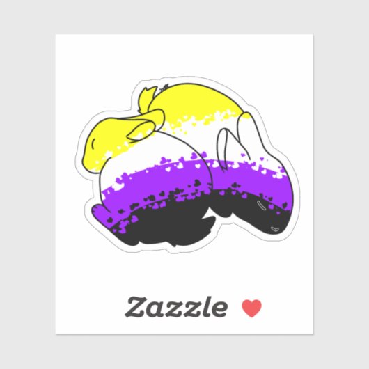 Cute pride bunny non-binaire sticker lgbt gay (Feuille)
