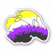 Cute pride bunny non-binaire sticker lgbt gay (Devant)