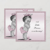 Cute  Princess Baby shower Kaart (Voorkant / Achterkant)