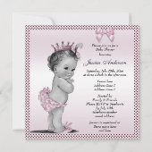 Cute  Princess Baby shower Kaart (Achterkant)